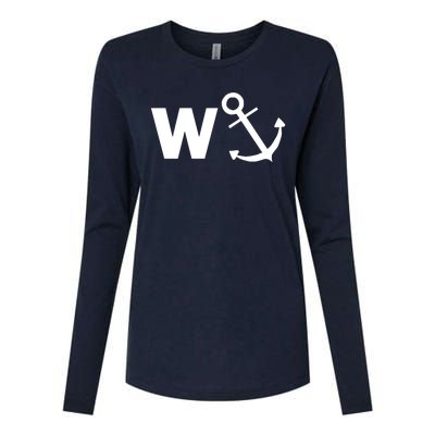 W Anchor Funny Pub Joke Womens Cotton Relaxed Long Sleeve T-Shirt