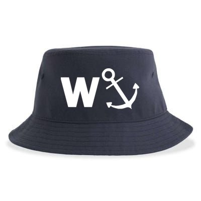W Anchor Funny Pub Joke Sustainable Bucket Hat
