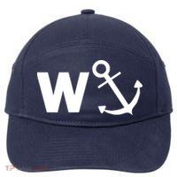 W Anchor Funny Pub Joke 7-Panel Snapback Hat
