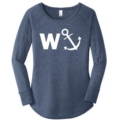 W Anchor Funny Pub Joke Women's Perfect Tri Tunic Long Sleeve Shirt