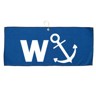 W Anchor Funny Pub Joke Large Microfiber Waffle Golf Towel