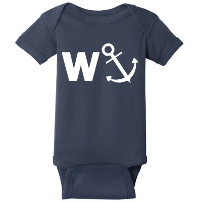 W Anchor Funny Pub Joke Baby Bodysuit