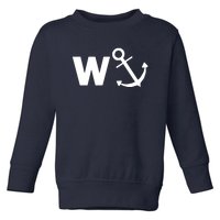 W Anchor Funny Pub Joke Toddler Sweatshirt