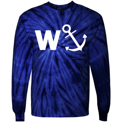 W Anchor Funny Pub Joke Tie-Dye Long Sleeve Shirt