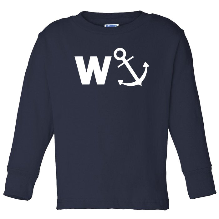 W Anchor Funny Pub Joke Toddler Long Sleeve Shirt