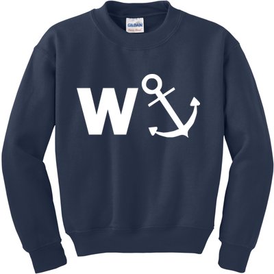 W Anchor Funny Pub Joke Kids Sweatshirt