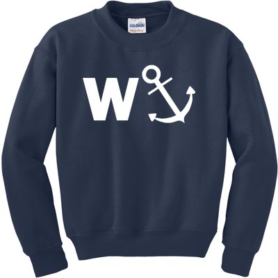 W Anchor Funny Pub Joke Kids Sweatshirt