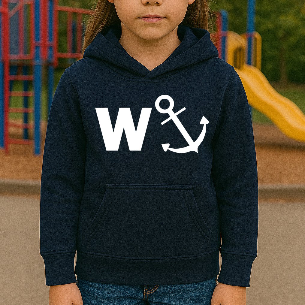 W Anchor Funny Pub Joke Kids Hoodie