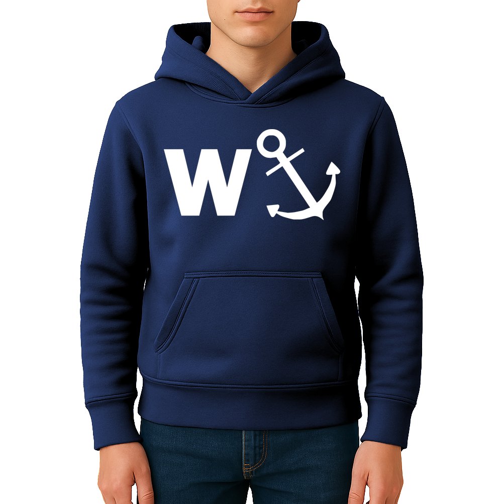 W Anchor Funny Pub Joke Kids Hoodie