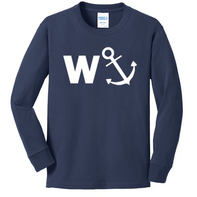 W Anchor Funny Pub Joke Kids Long Sleeve Shirt