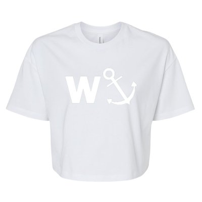 W Anchor Funny Pub Joke Bella+Canvas Jersey Crop Tee