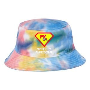 Wheely Awesome Funny Super Disabled Handicapped Wheelchair Tie Dye Newport Bucket Hat