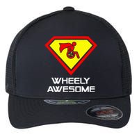 Wheely Awesome Funny Super Disabled Handicapped Wheelchair Flexfit Unipanel Trucker Cap