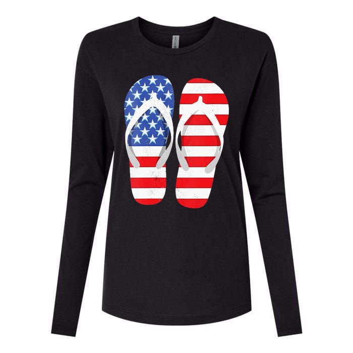 Womens American Flag Flip Flops Comfortable Slippers Flip Flops Womens Cotton Relaxed Long Sleeve T-Shirt