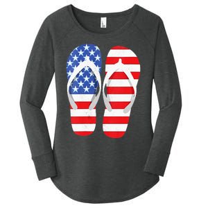 Womens American Flag Flip Flops Comfortable Slippers Flip Flops Women's Perfect Tri Tunic Long Sleeve Shirt