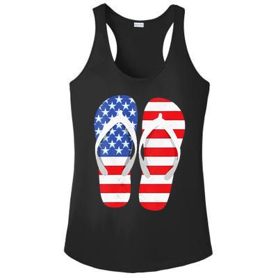 Womens American Flag Flip Flops Comfortable Slippers Flip Flops Ladies PosiCharge Competitor Racerback Tank