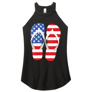 Womens American Flag Flip Flops Comfortable Slippers Flip Flops Women's Perfect Tri Rocker Tank