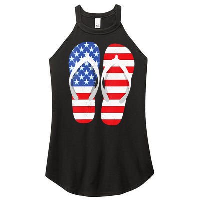 Womens American Flag Flip Flops Comfortable Slippers Flip Flops Women's Perfect Tri Rocker Tank