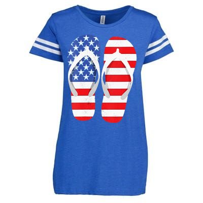 Womens American Flag Flip Flops Comfortable Slippers Flip Flops Enza Ladies Jersey Football T-Shirt