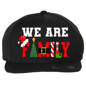 We Are Family Christmas Pajamas Funny Matching Xmas 2024 Wool Snapback Cap