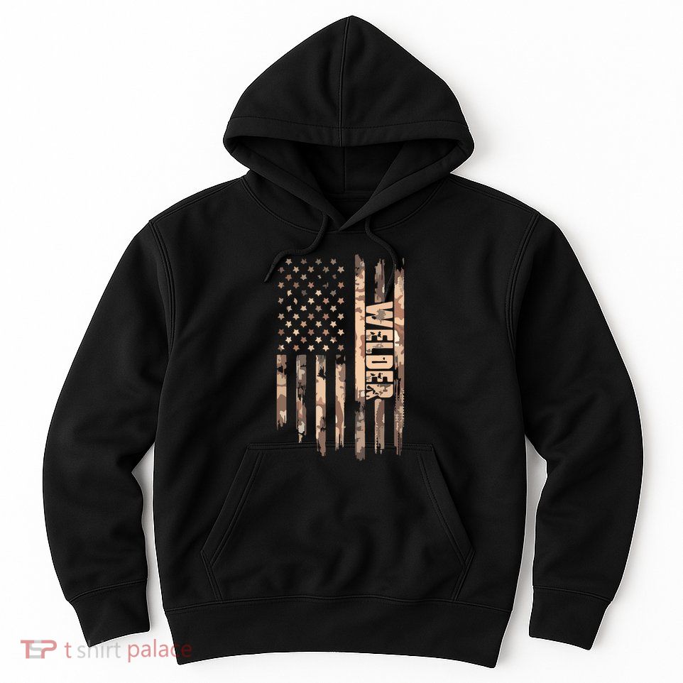 Welder American Flag Gift Welding Hoodie