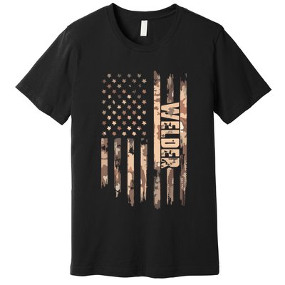 Welder American Flag Gift Welding Premium T-Shirt