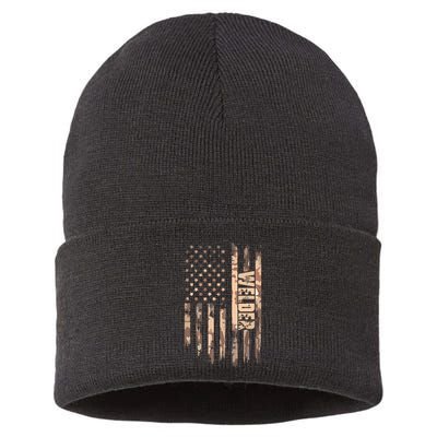 Welder American Flag Gift Welding Sustainable Knit Beanie