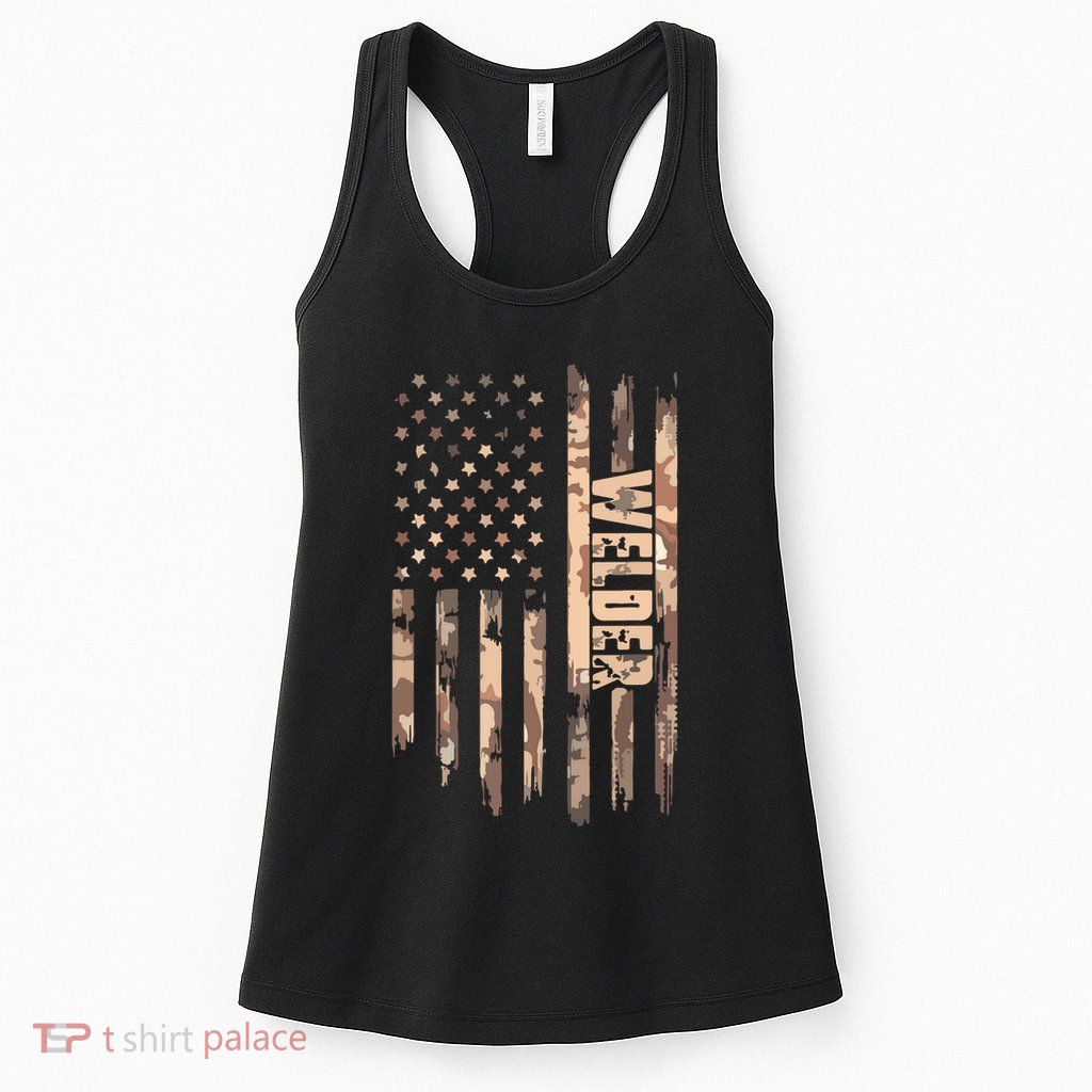 Welder American Flag Gift Welding Womens Tank Top