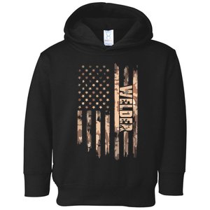 Welder American Flag Gift Welding Toddler Hoodie