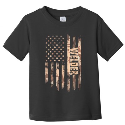 Welder American Flag Gift Welding Toddler T-Shirt