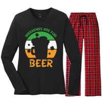 Weekends Are For Beer Funny Drinking Women's Long Sleeve Flannel Pajama Set 