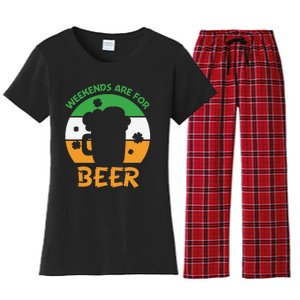 Weekends Are For Beer Funny Drinking Women's Flannel Pajama Set