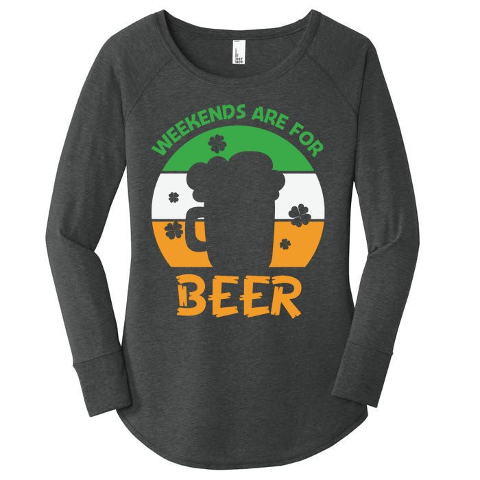 Weekends Are For Beer Funny Drinking Women's Perfect Tri Tunic Long Sleeve Shirt