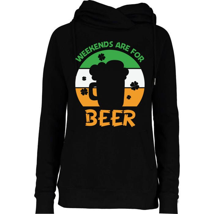 Weekends Are For Beer Funny Drinking Womens Funnel Neck Pullover Hood