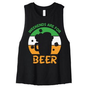 Weekends Are For Beer Funny Drinking Women's Racerback Cropped Tank