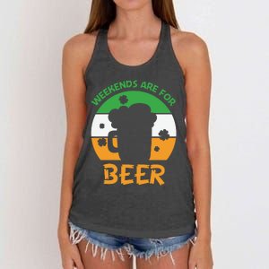 Weekends Are For Beer Funny Drinking Women's Knotted Racerback Tank