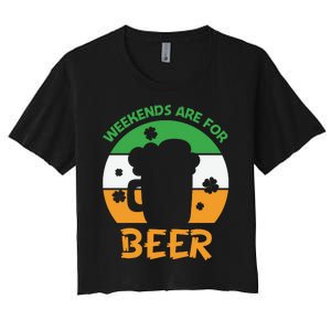 Weekends Are For Beer Funny Drinking Women's Crop Top Tee