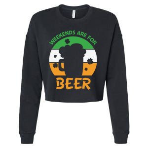 Weekends Are For Beer Funny Drinking Cropped Pullover Crew