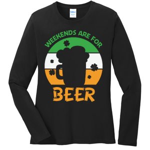 Weekends Are For Beer Funny Drinking Ladies Long Sleeve Shirt