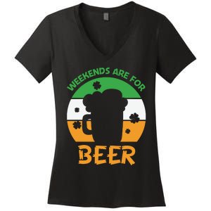 Weekends Are For Beer Funny Drinking Women's V-Neck T-Shirt