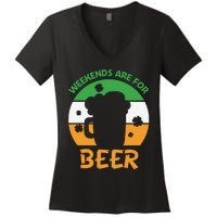 Weekends Are For Beer Funny Drinking Women's V-Neck T-Shirt