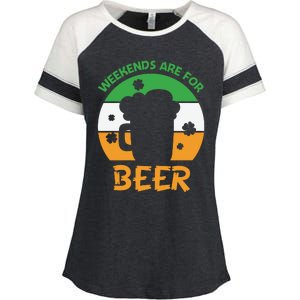 Weekends Are For Beer Funny Drinking Enza Ladies Jersey Colorblock Tee