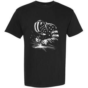 Welder American Flag Usa Patriotic Welding Welder Garment-Dyed Heavyweight T-Shirt