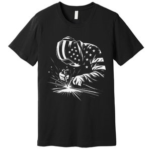 Welder American Flag Usa Patriotic Welding Welder Premium T-Shirt