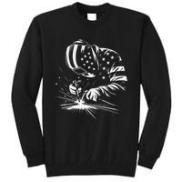 Welder American Flag Usa Patriotic Welding Welder Tall Sweatshirt