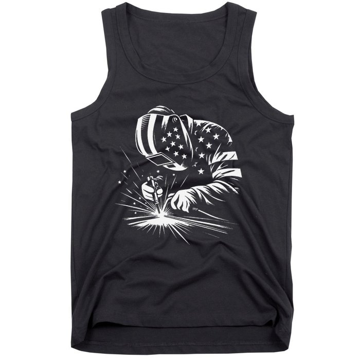 Welder American Flag Usa Patriotic Welding Welder Tank Top