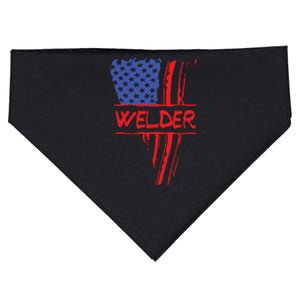 Welder American Flag Welding Gift Triangular Usa Patriotic USA-Made Doggie Bandana