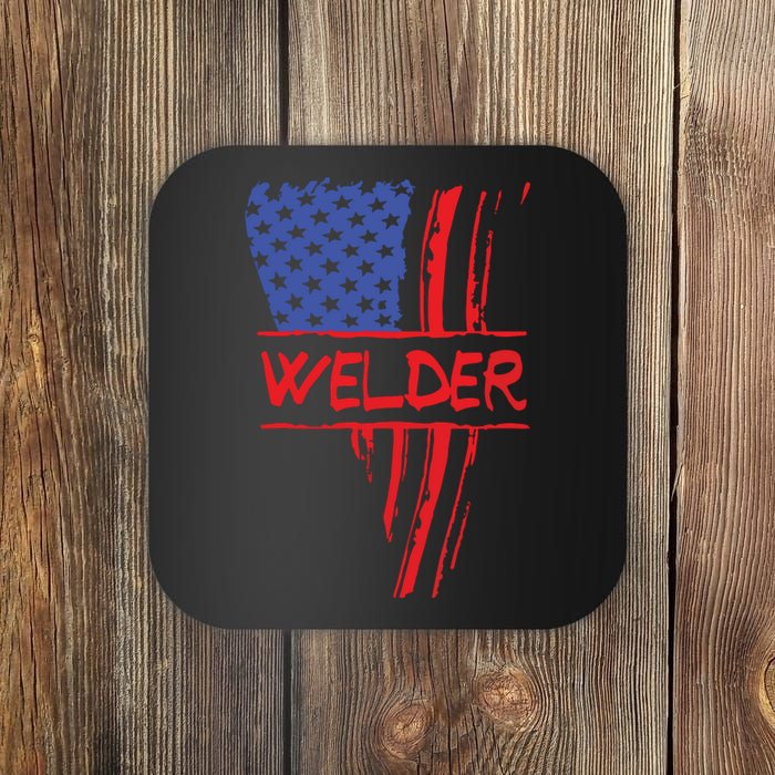 Welder American Flag Welding Gift Triangular Usa Patriotic Coaster