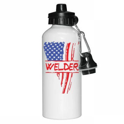 Welder American Flag Welding Gift Triangular Usa Patriotic Aluminum Water Bottle