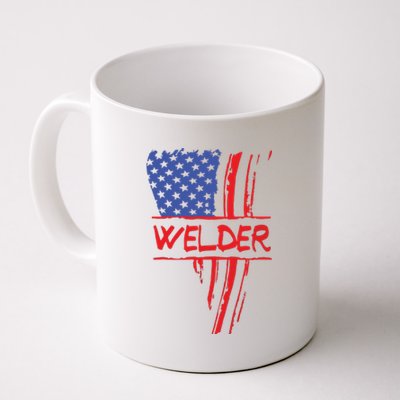 Welder American Flag Welding Gift Triangular Usa Patriotic Coffee Mug